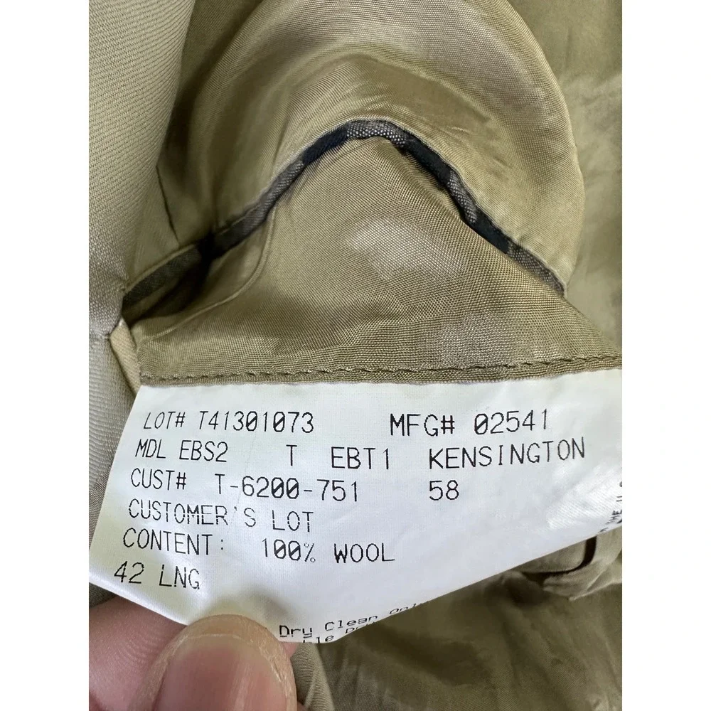 Burberry Blazer Jacket Mens 42‎ Long Beige Khaki Kensington Wool Luxury Business